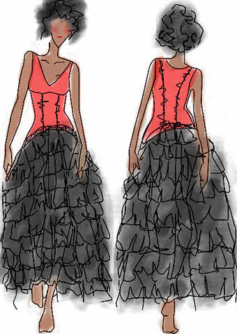 Illustrator coloured image of the design